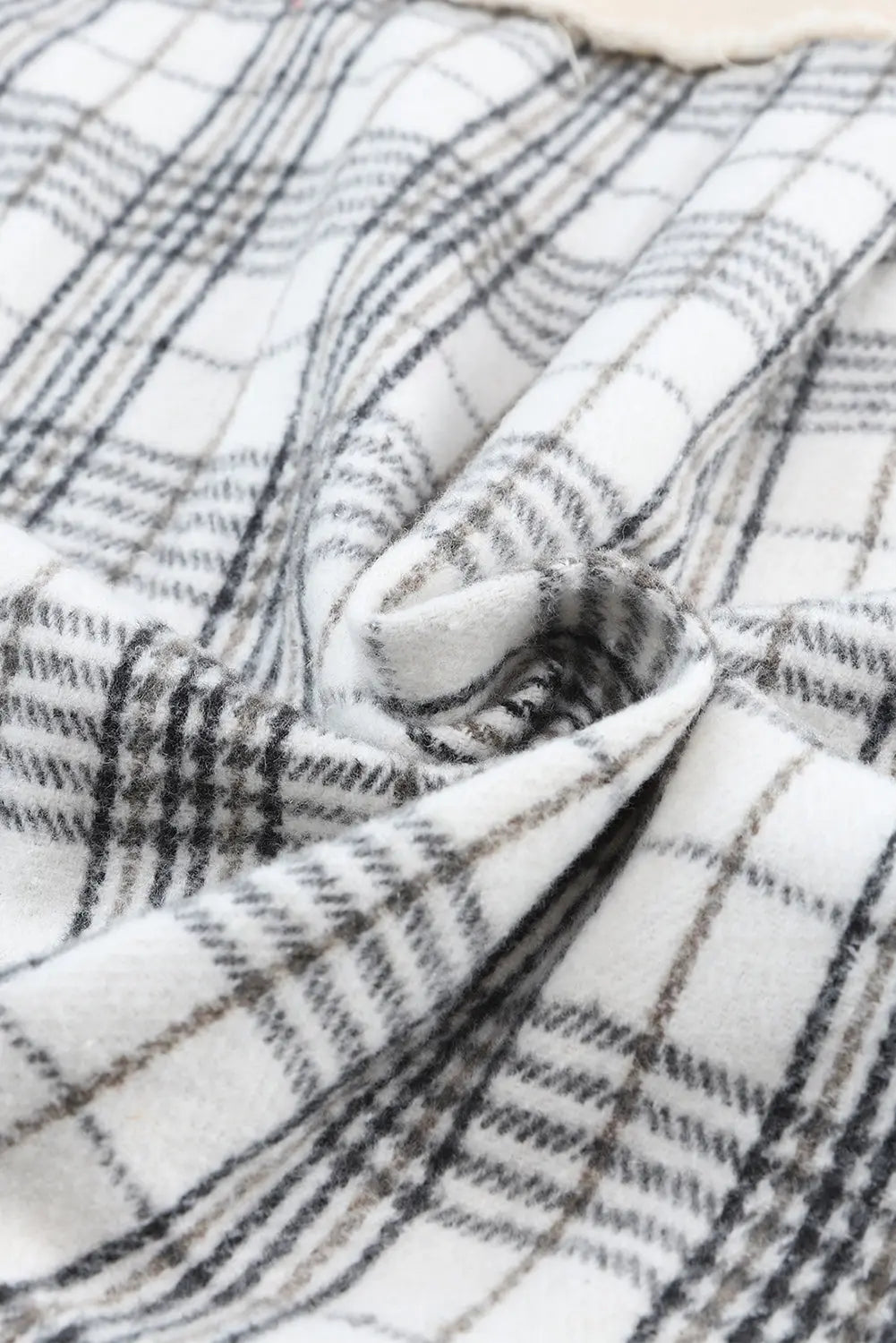 Khaki Distressed Raw Edge Plaid Patchwork Denim Jacket - eAura