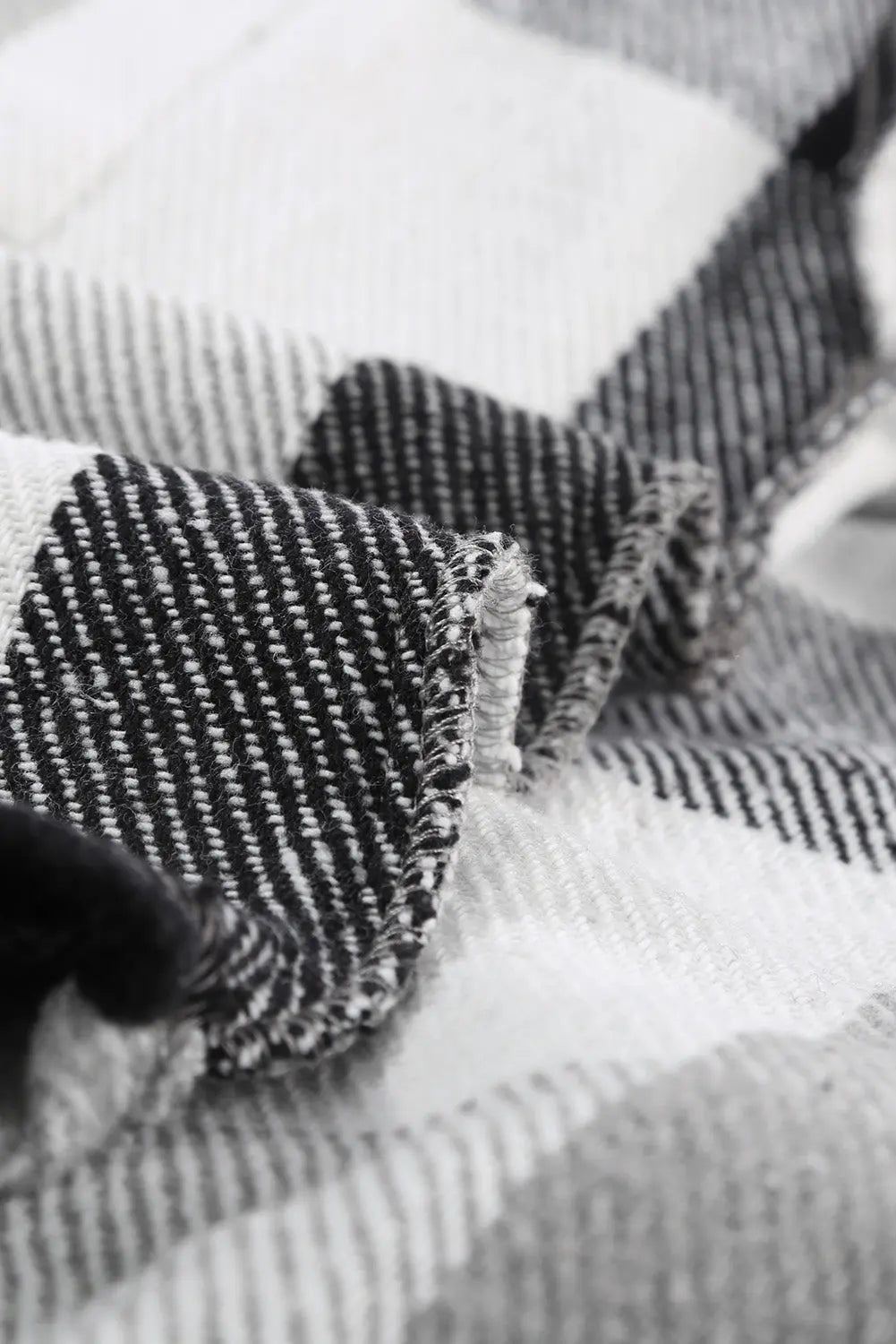 Khaki Plaid Colour Block Buttoned Long Sleeve Jacket with Pocket eAura