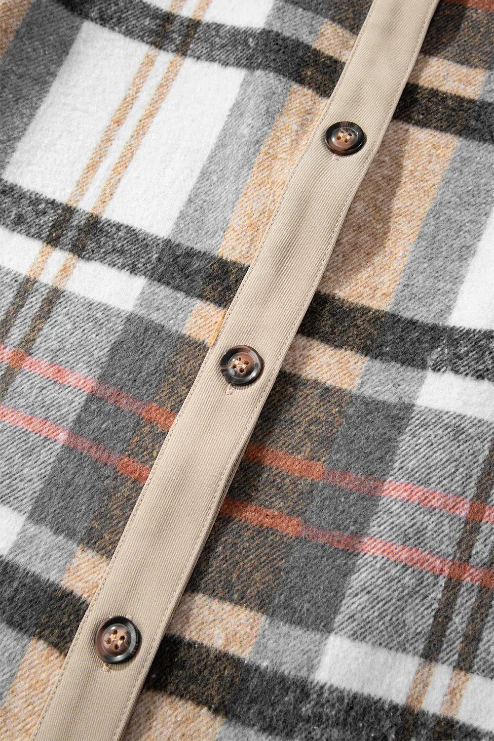 Khaki Plaid Patchwork Long Sleeve Shirt Mini Dress - eAura