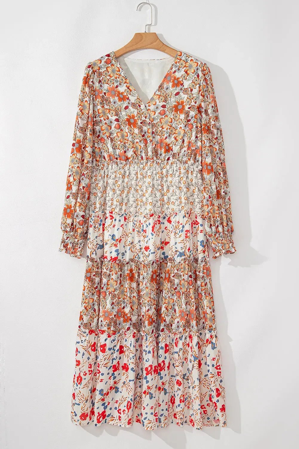Plus Floral Tiered Ruffle Maxi Dress