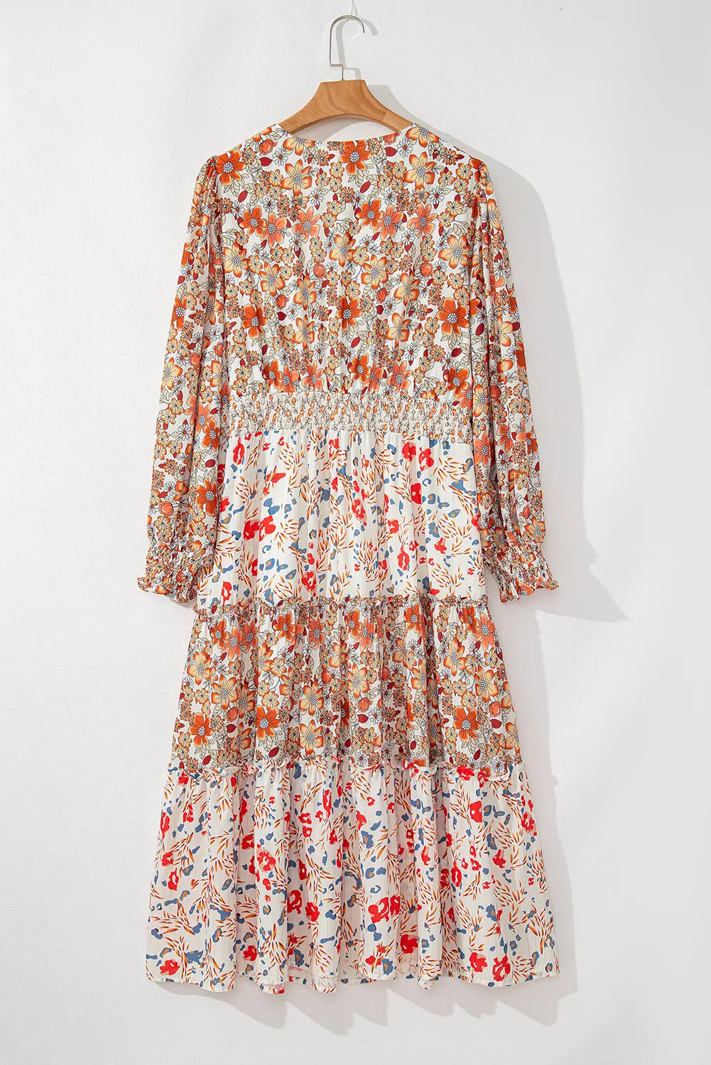 Khaki Plus Size Floral Tiered Ruffle Maxi Dress Beagle Boutique Fashion Outlet