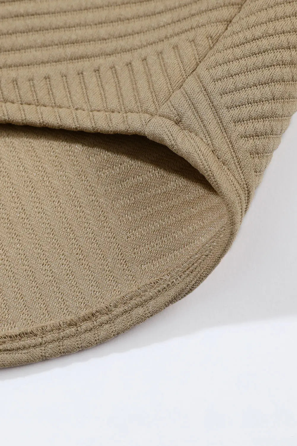 Khaki Solid Textured Flap Pocket Buttoned Shacket - eAura