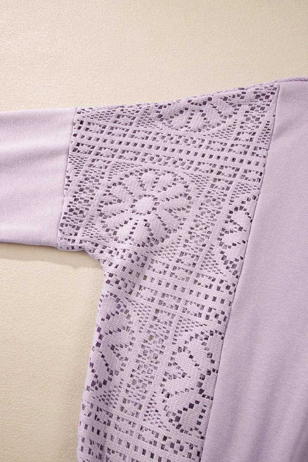 Knit Crochet Exposed Seam Ribbed Trim Sweatshirt - eAura