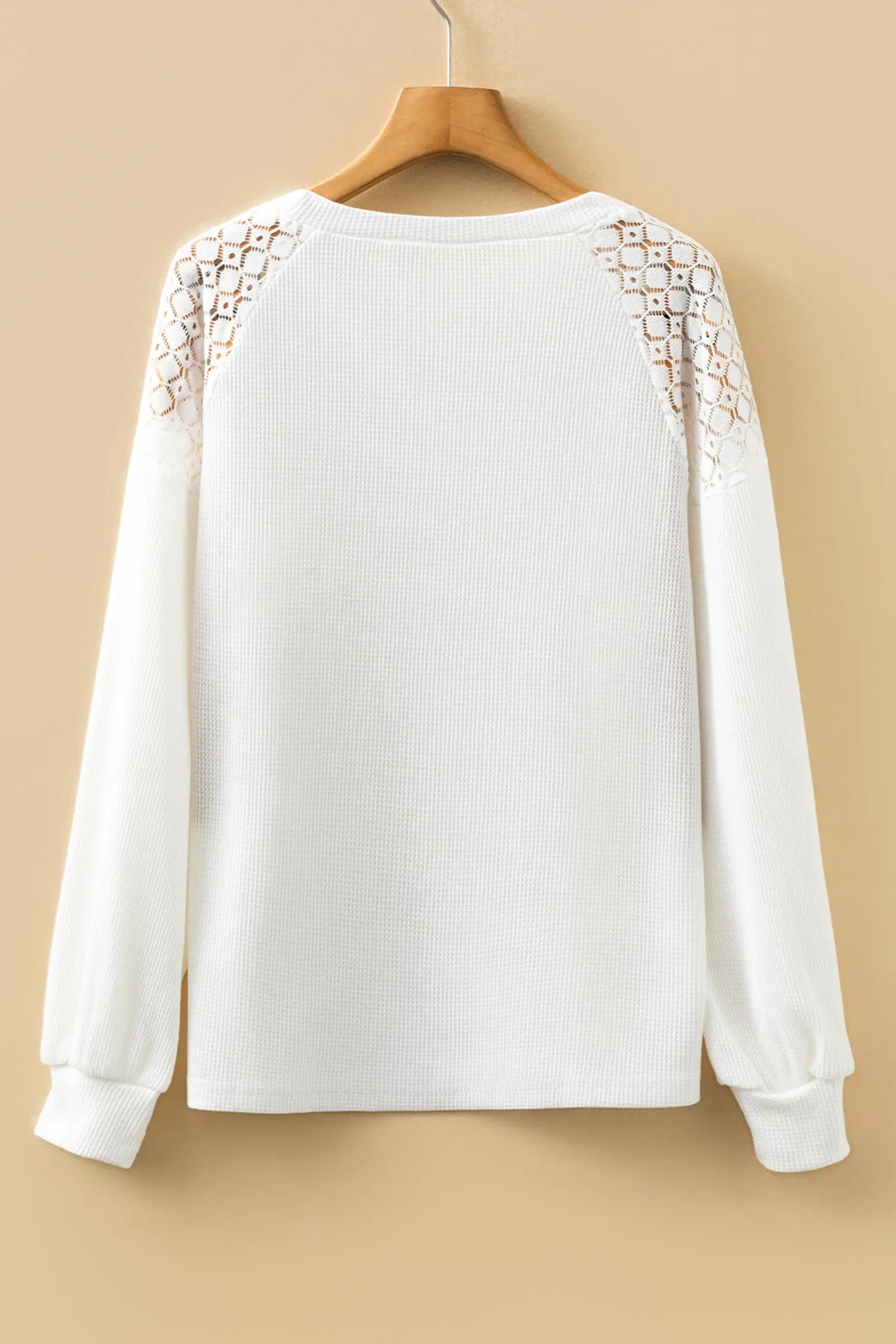 Lace Long Sleeve Textured Pullover - eAura