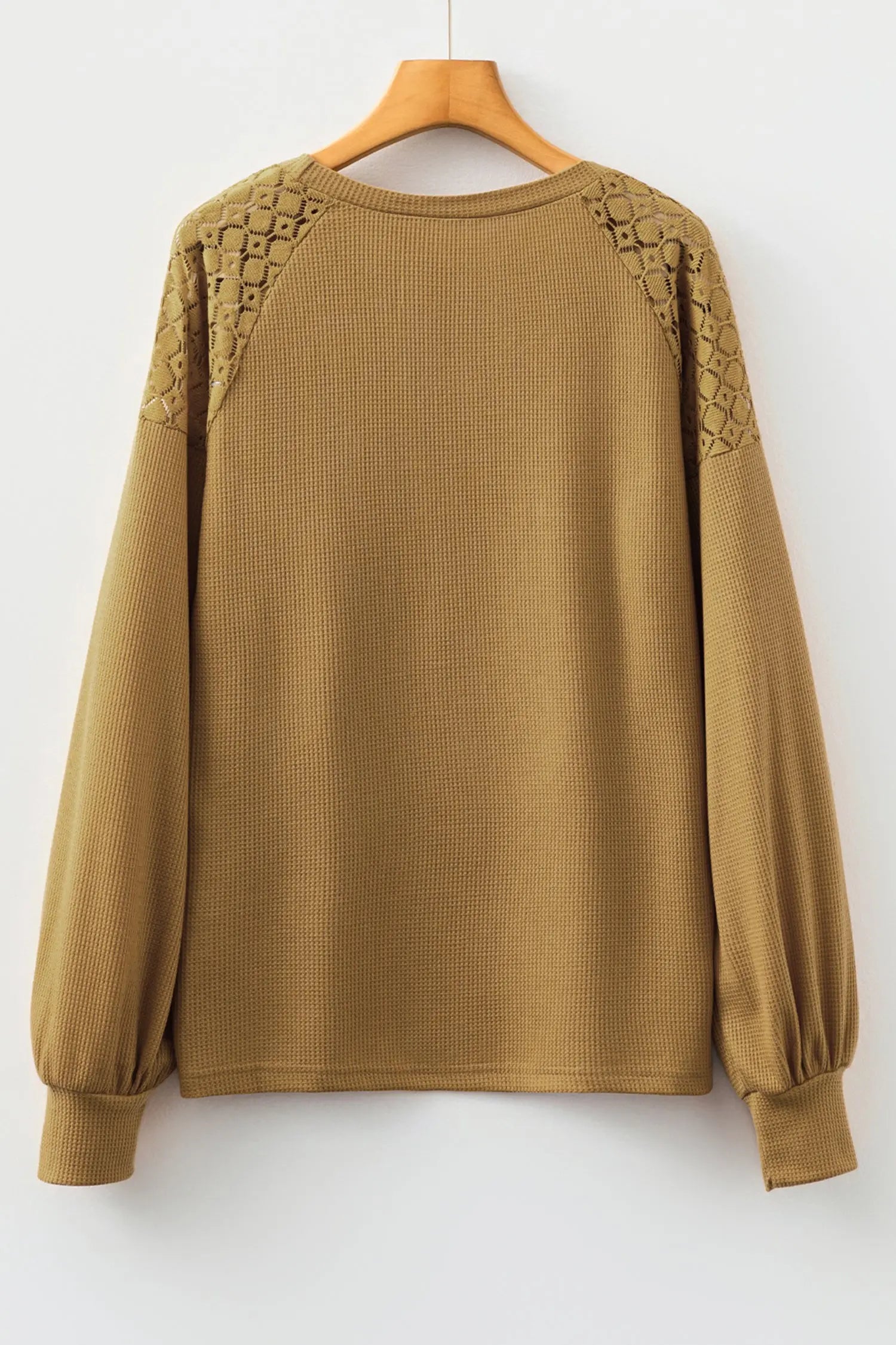 Lace Long Sleeve Textured Pullover - eAura