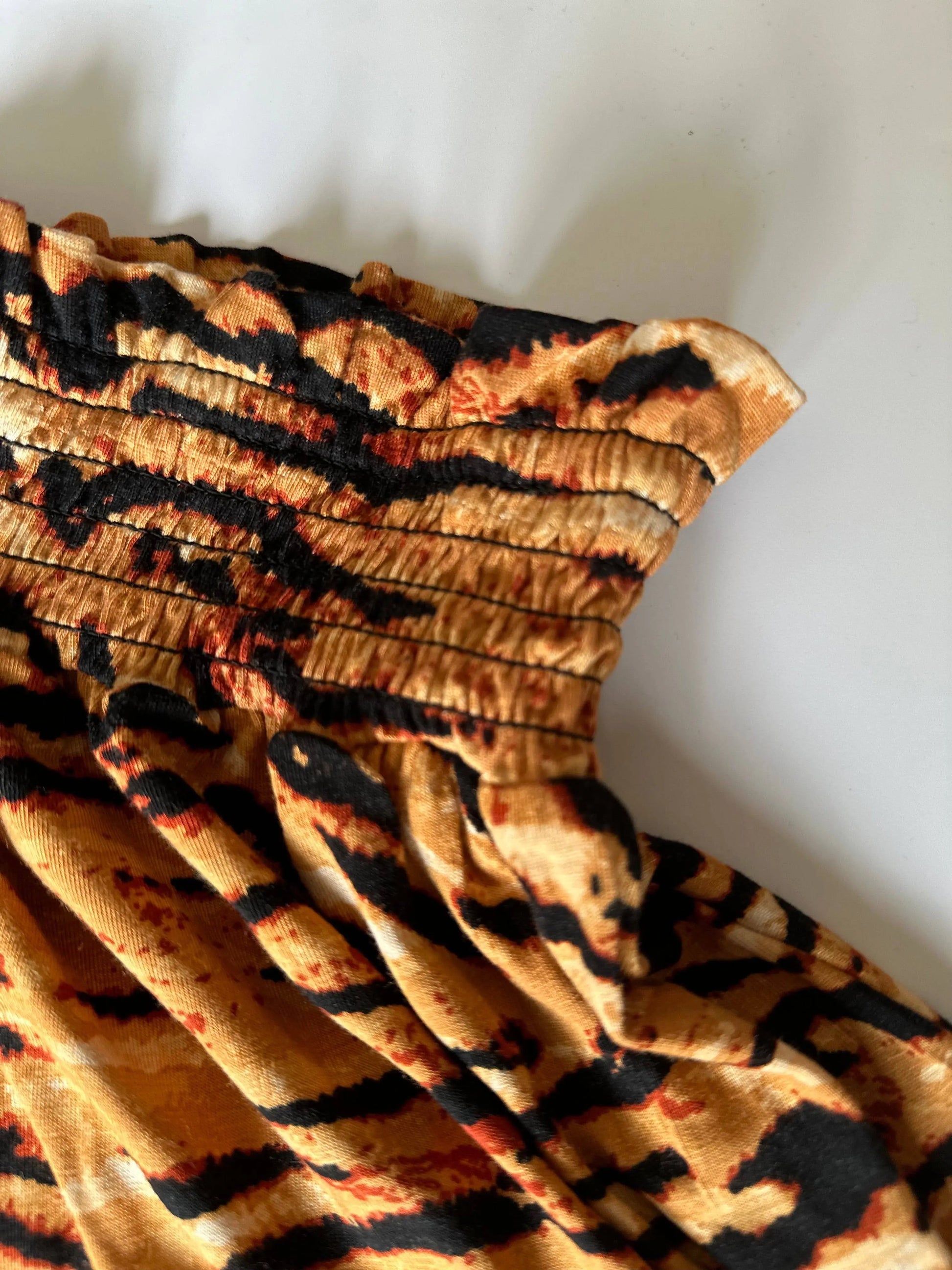 Ladies Shirred 2 Pack Shorts Tiger Print and Black Size 12 - BB Fashion Outlet