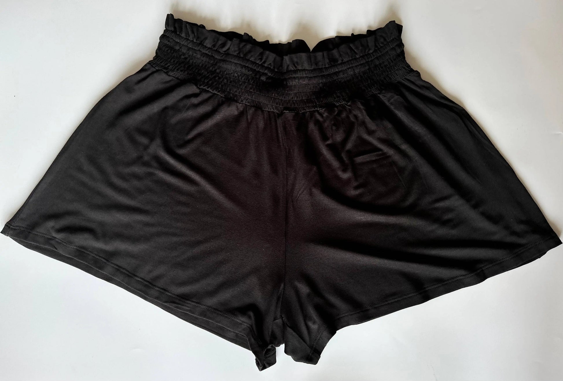 Ladies Shirred 2 Pack Shorts Tiger Print and Black Size 12 - BB Fashion Outlet