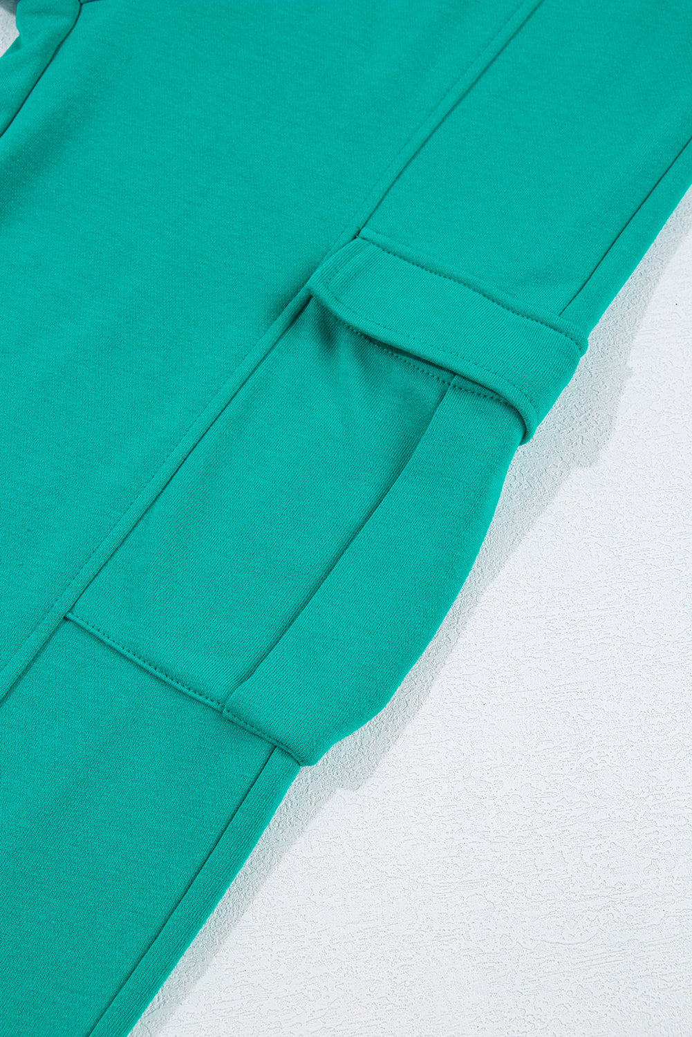 Lapis Solid Colour Mineral Wash Pullover Top and Cargo Trousers Set - eAura