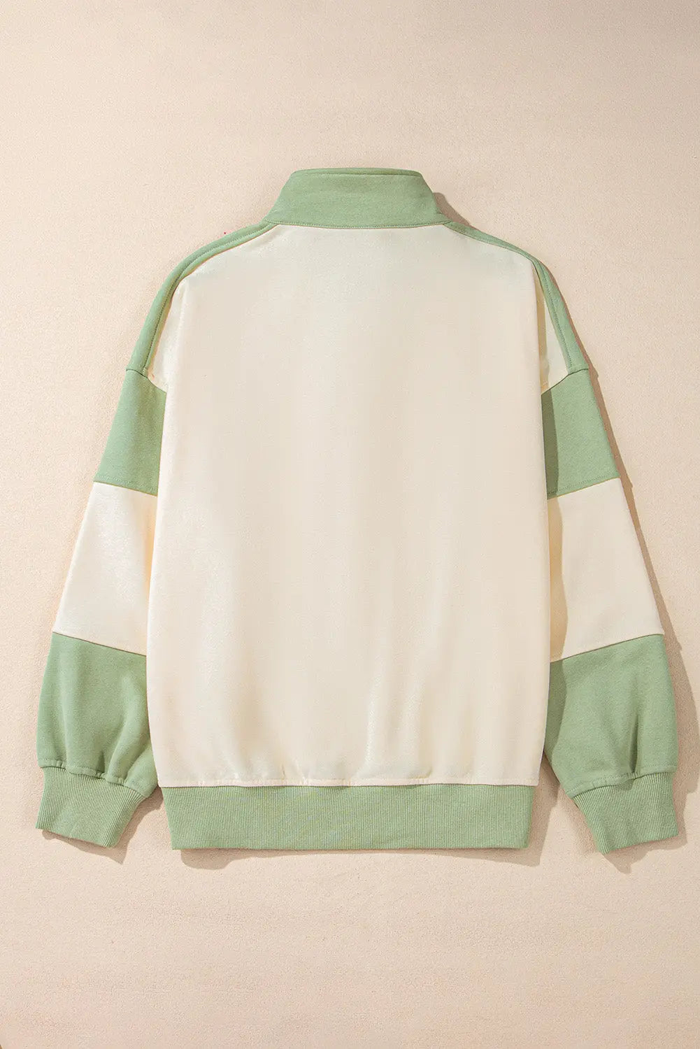 Laurel Green Colourblock Patchwork Buttoned Collar Kangaroo Pocket Sweatshirt Beagle Boutique Fashion Outlet