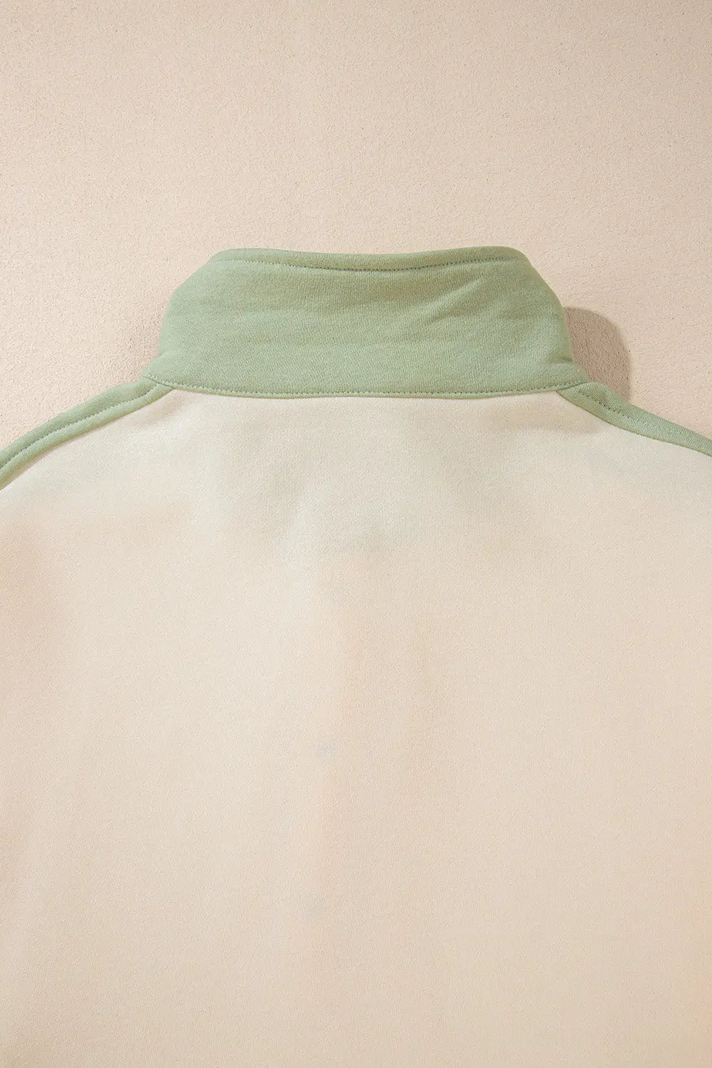 Laurel Green Colourblock Patchwork Buttoned Collar Kangaroo Pocket Sweatshirt Beagle Boutique Fashion Outlet