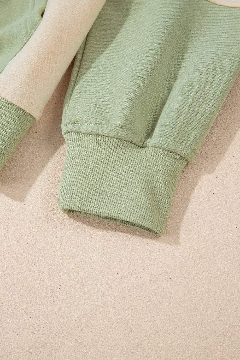 Laurel Green Colourblock Patchwork Buttoned Collar Kangaroo Pocket Sweatshirt Beagle Boutique Fashion Outlet