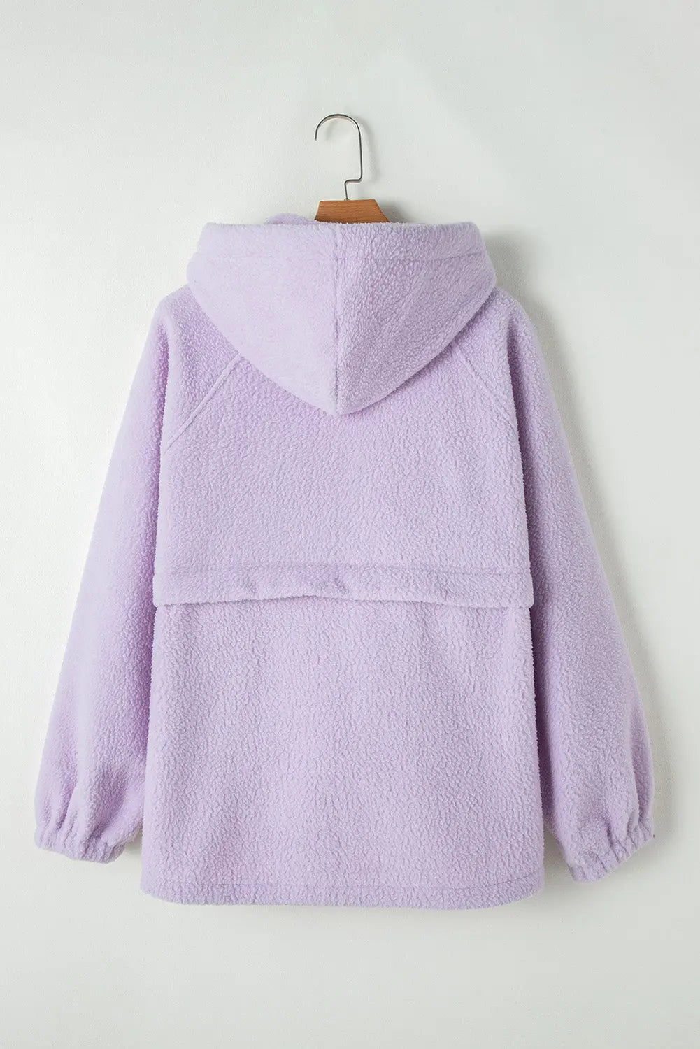 Lavendula Zipped Patch Pocket Fuzzy Drawstring Hoodie Beagle Boutique Fashion Outlet