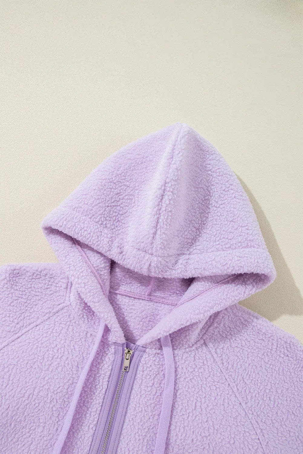 Lavendula Zipped Patch Pocket Fuzzy Drawstring Hoodie Beagle Boutique Fashion Outlet
