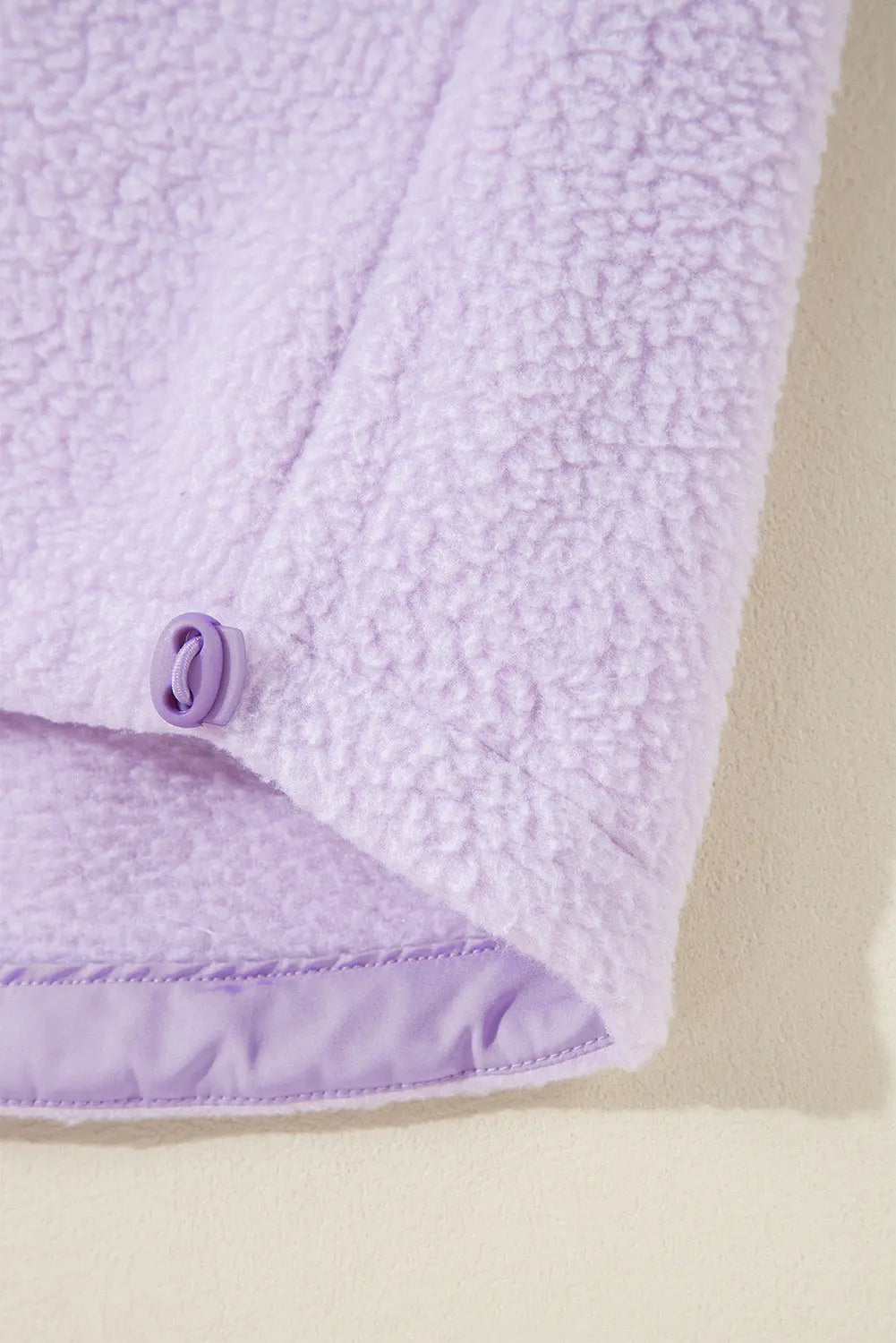 Lavendula Zipped Patch Pocket Fuzzy Drawstring Hoodie Beagle Boutique Fashion Outlet