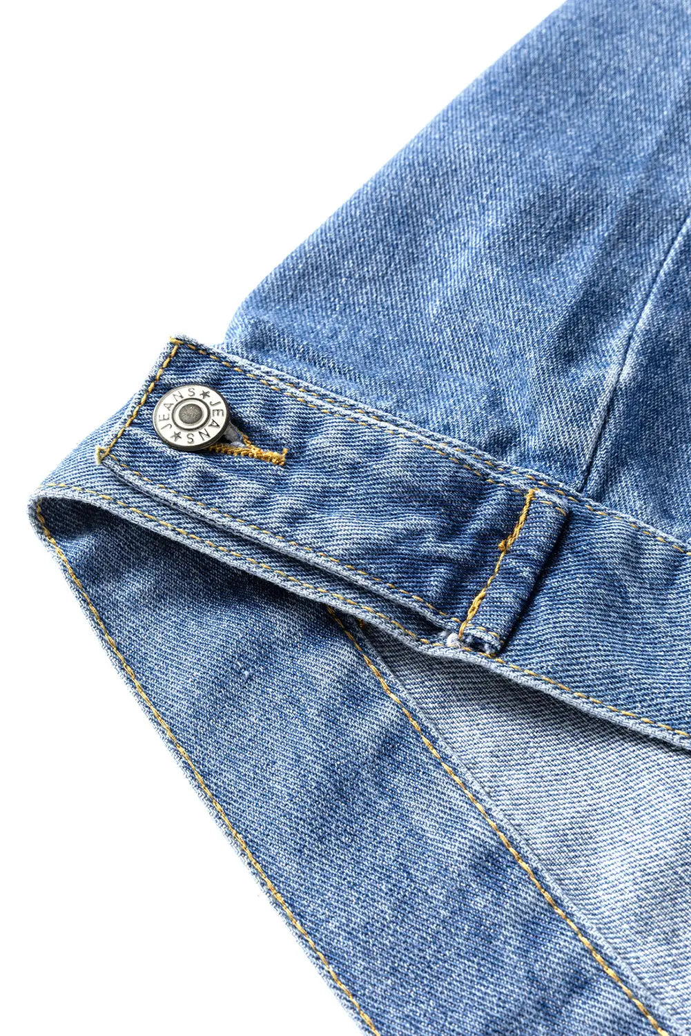 Light Blue Washed Oversize Pocketed Denim Jacket - eAura
