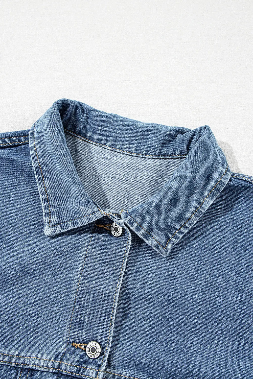 Light Blue Washed Oversize Pocketed Denim Jacket - eAura