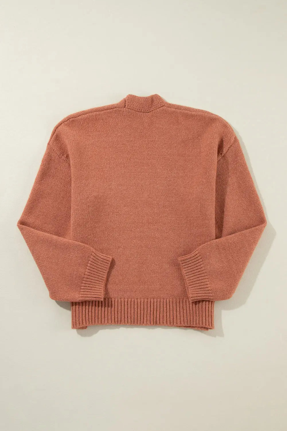 Light French Beige Drop Shoulder Open Front Cropped Cardigan - eAura