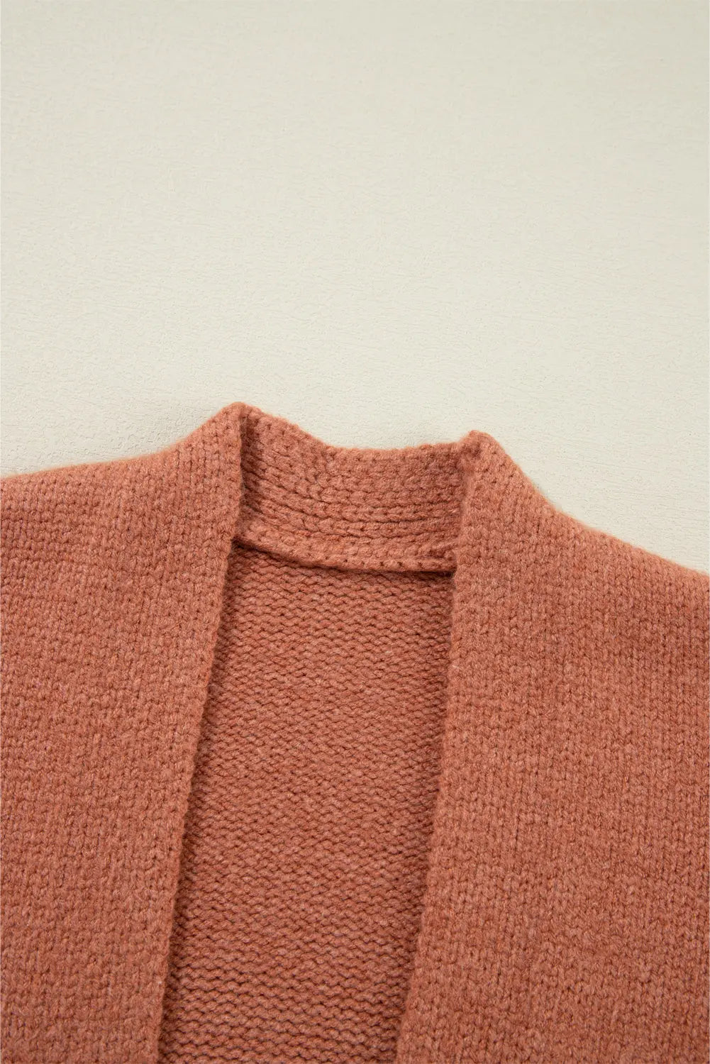 Light French Beige Drop Shoulder Open Front Cropped Cardigan - eAura