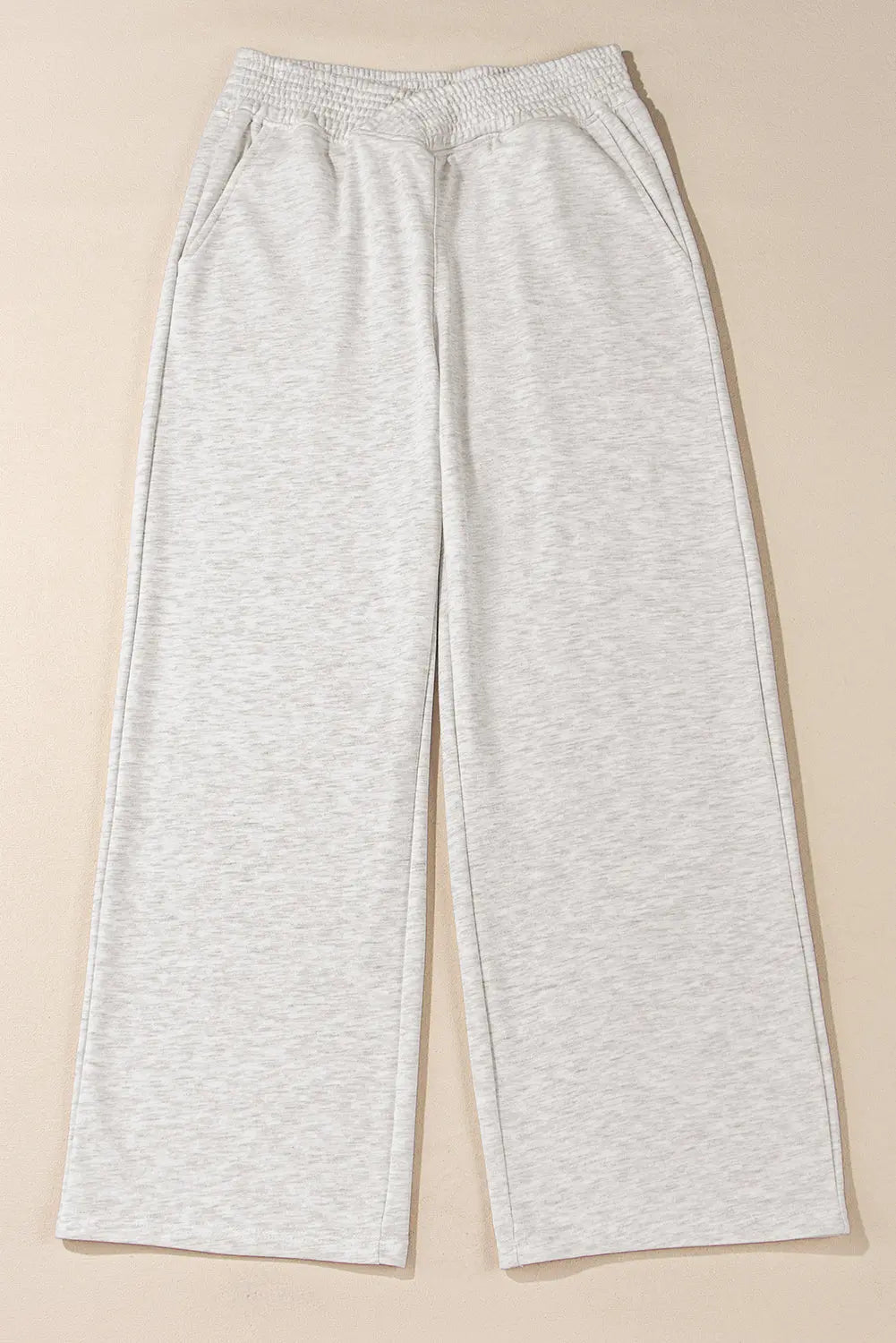 Light Grey Cross-Waist Wide Leg Lounge Trousers Beagle Boutique Fashion Outlet