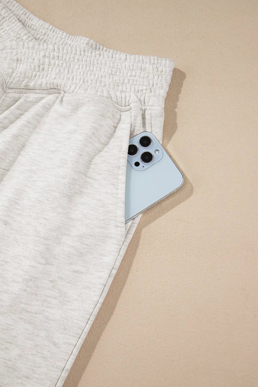 Light Grey Cross-Waist Wide Leg Lounge Trousers Beagle Boutique Fashion Outlet