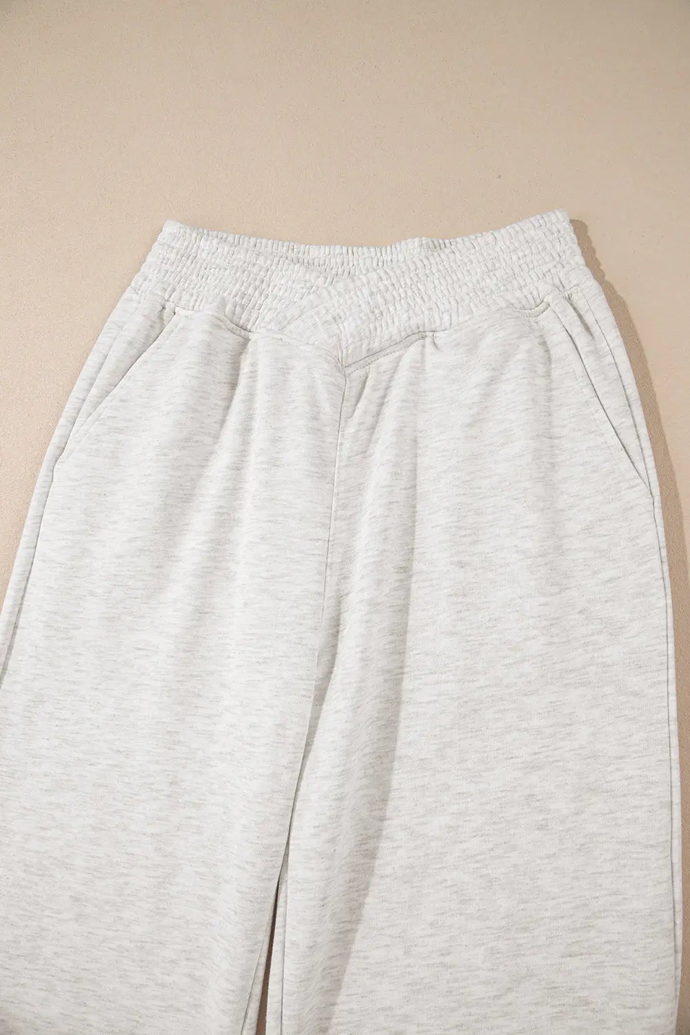 Light Grey Cross-Waist Wide Leg Lounge Trousers Beagle Boutique Fashion Outlet
