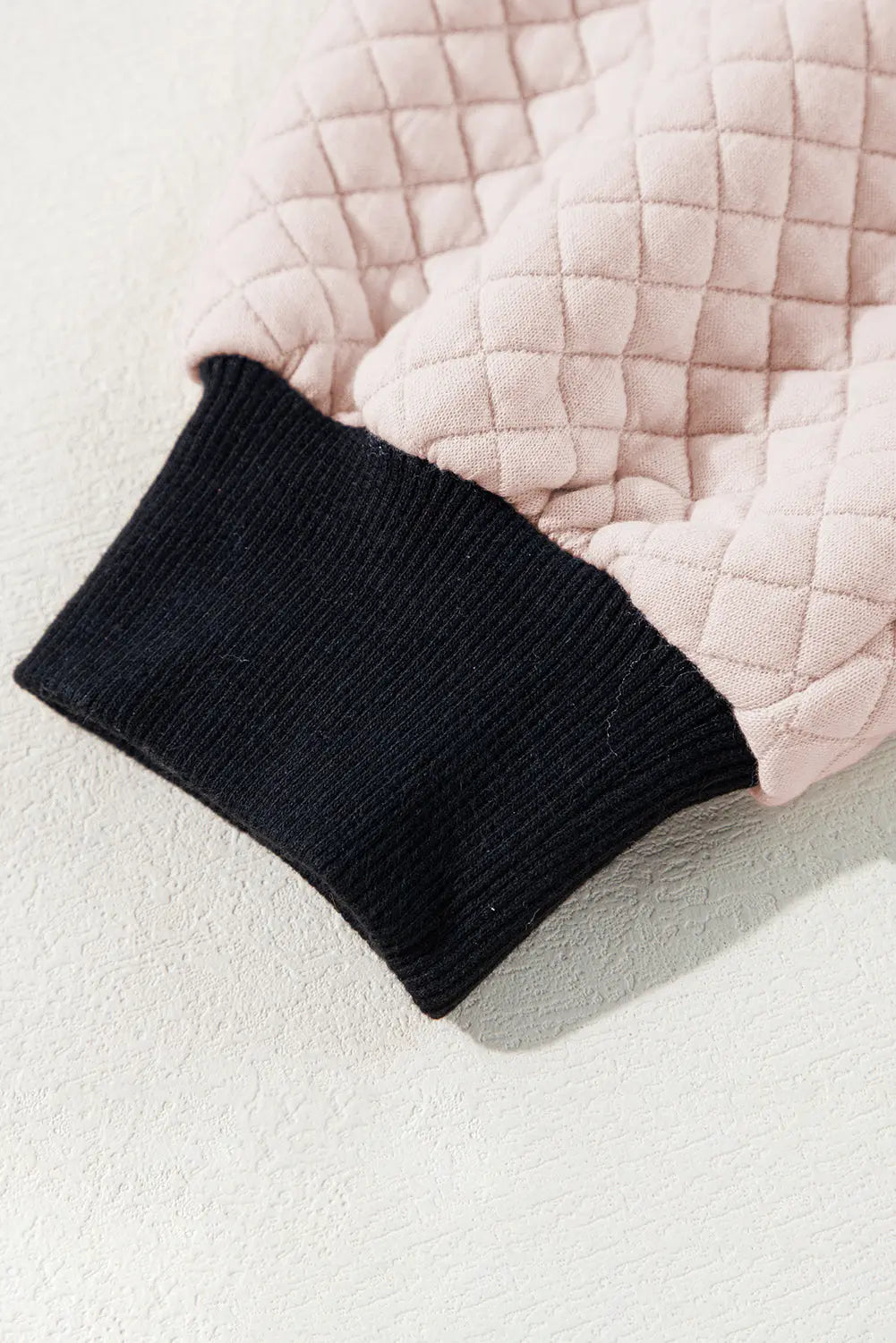 Light Grey Textured Colourblock Edge Buttoned Collar Sweatshirt Beagle Boutique Fashion Outlet