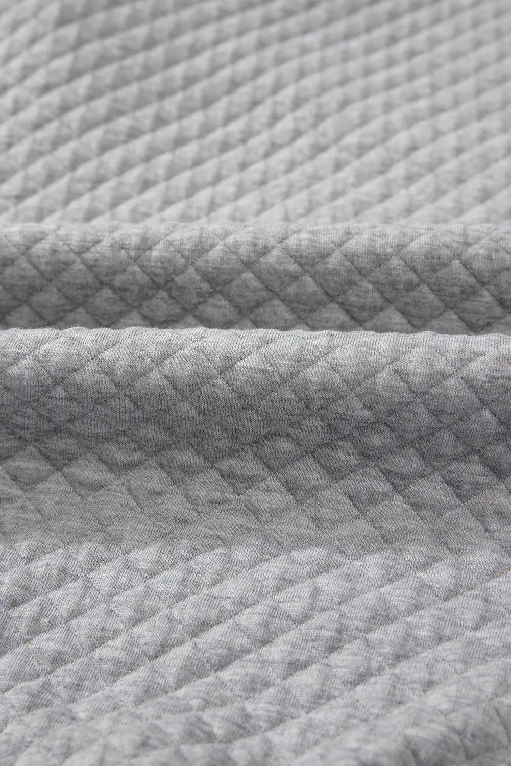 Light Grey Textured Colourblock Edge Buttoned Collar Sweatshirt Beagle Boutique Fashion Outlet