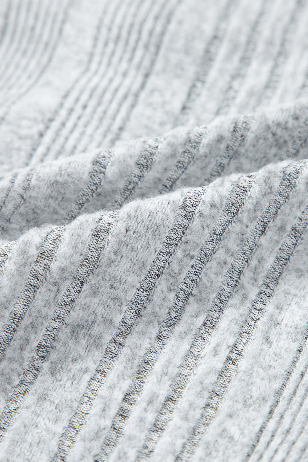 Light Grey Textured Crossover Backless Knit Long Sleeve Top - eAura