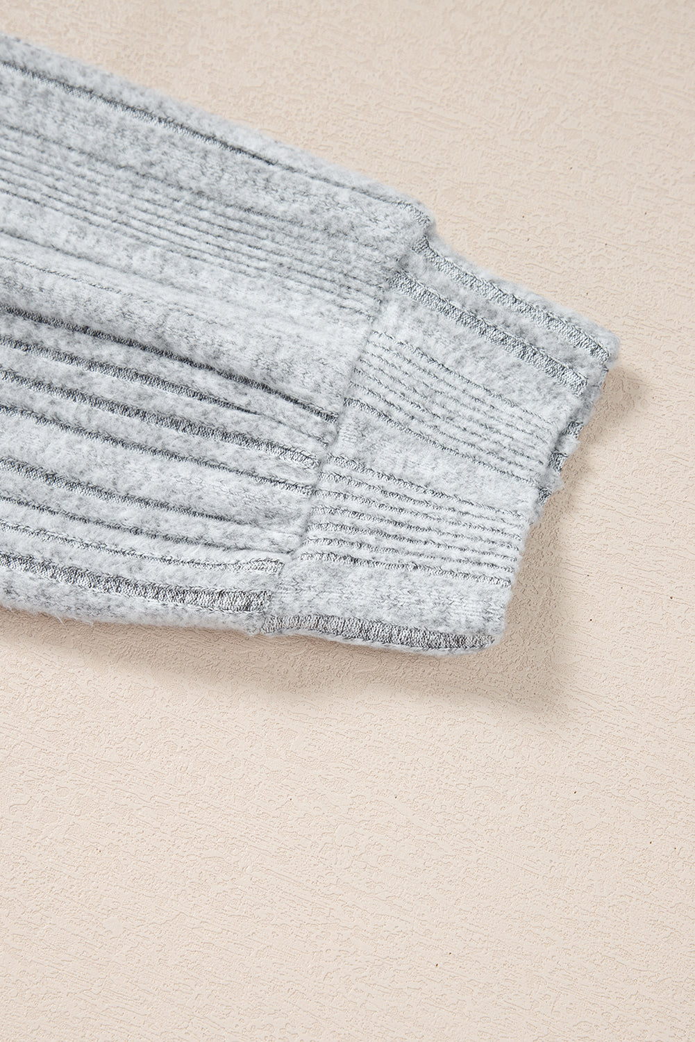 Light Grey Textured Crossover Backless Knit Long Sleeve Top - eAura