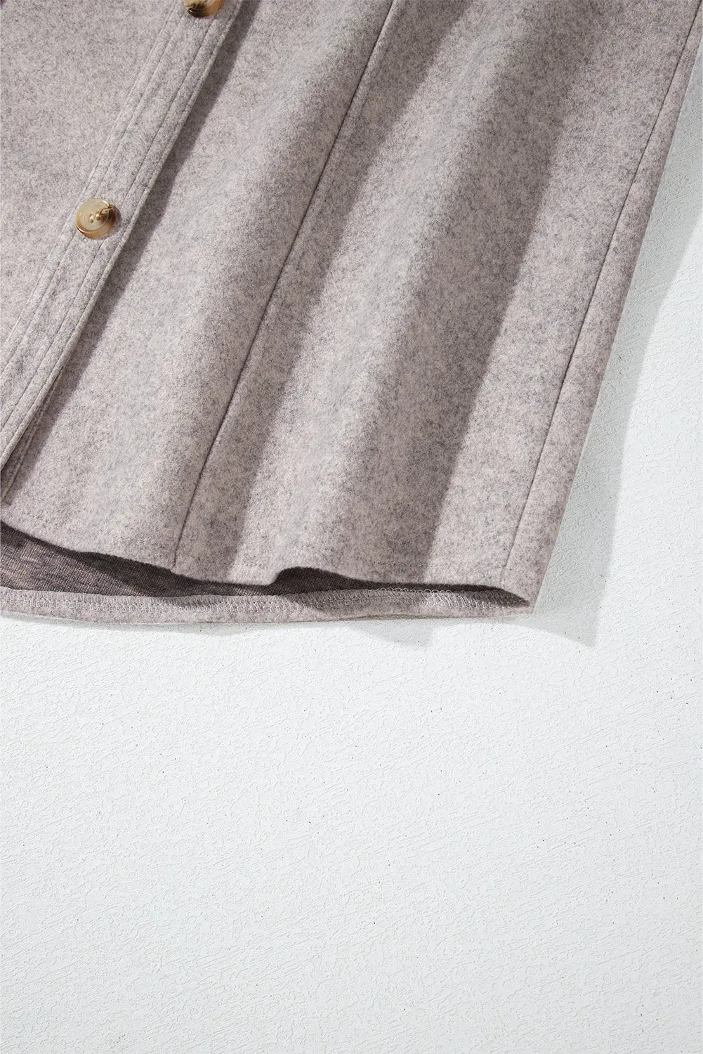 Light Grey Turn Down Collar Flap Pockets Buttoned Shacket Beagle Boutique Fashion Outlet