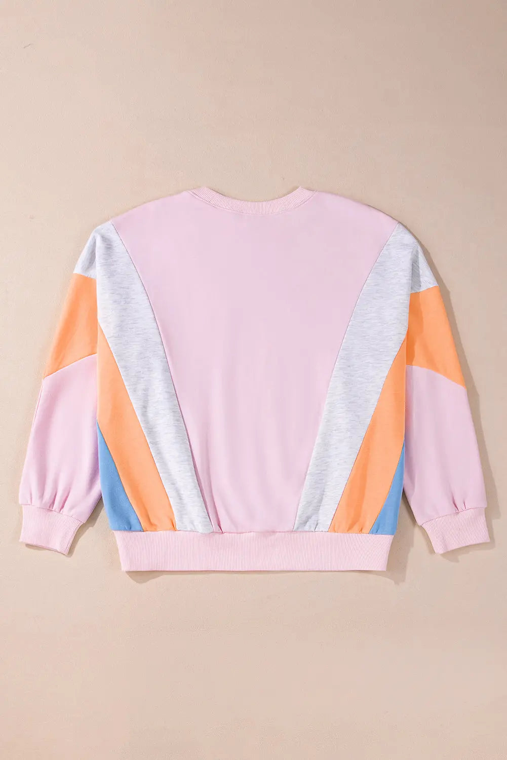 Light Pink Colour Block Batwing Sleeve Loose Fit Sweatshirt Beagle Boutique Fashion Outlet