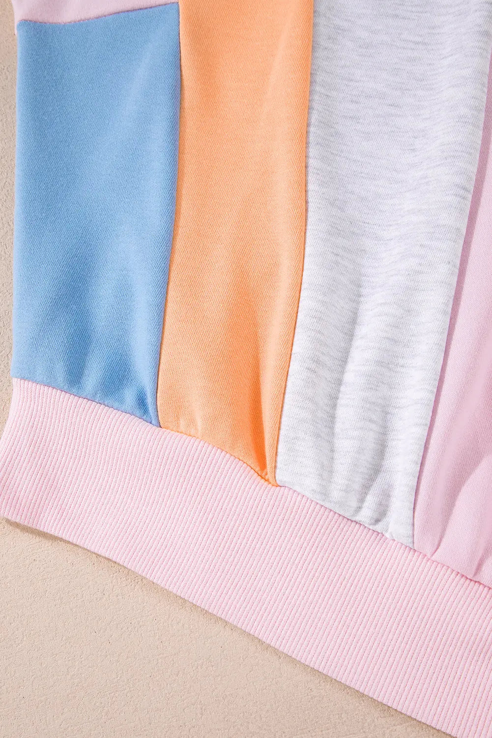 Light Pink Colour Block Batwing Sleeve Loose Fit Sweatshirt Beagle Boutique Fashion Outlet