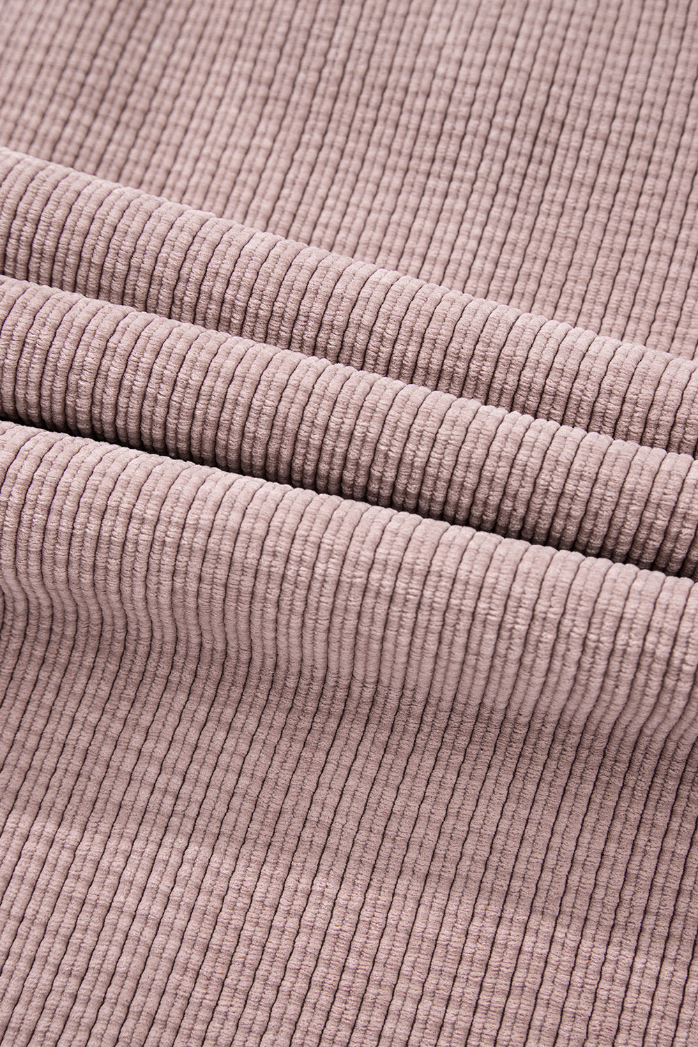 Light Pink Corduroy Flap Pocket Button Up Shacket - Outerwear/Jackets
