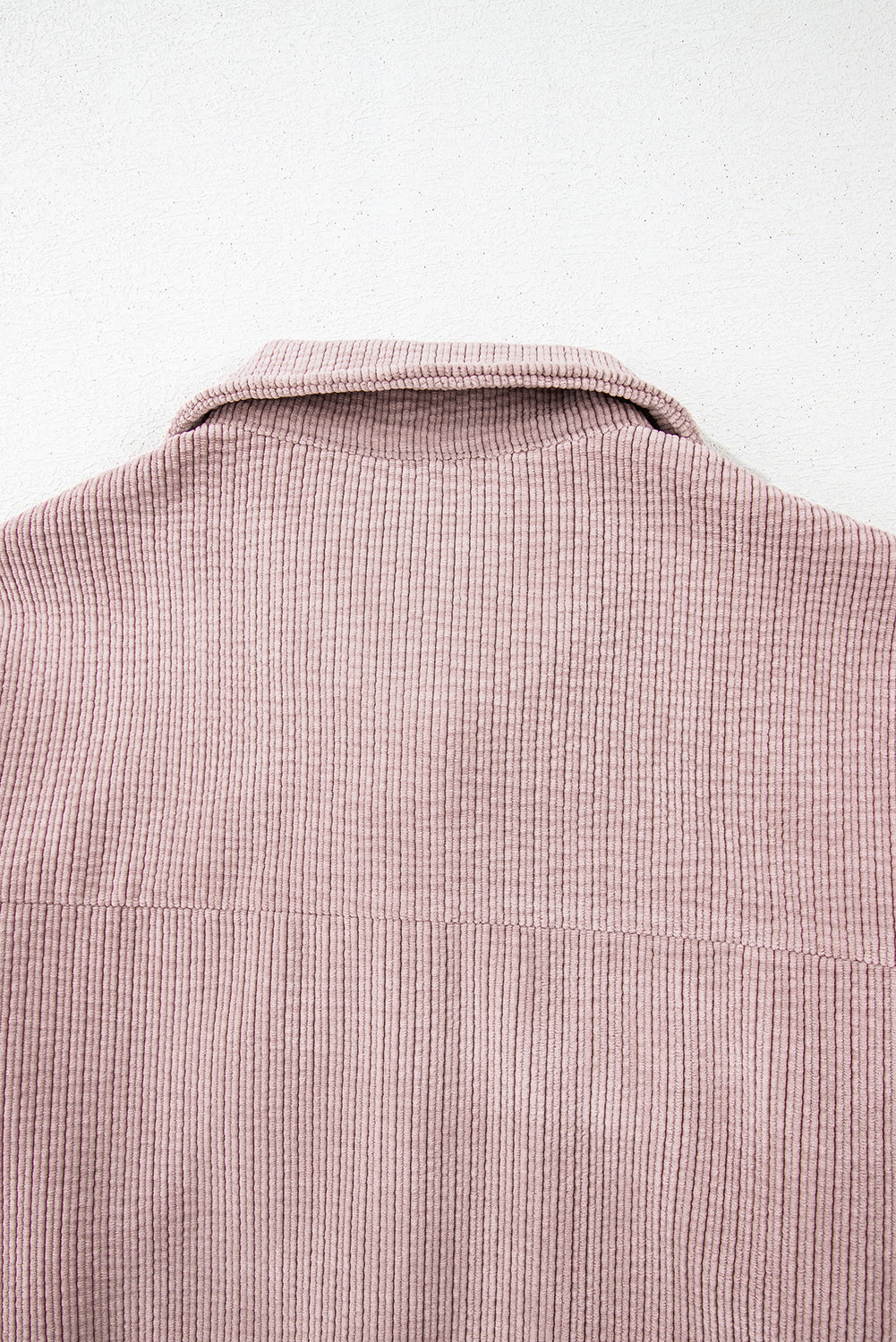 Light Pink Corduroy Flap Pocket Button Up Shacket - Outerwear/Jackets