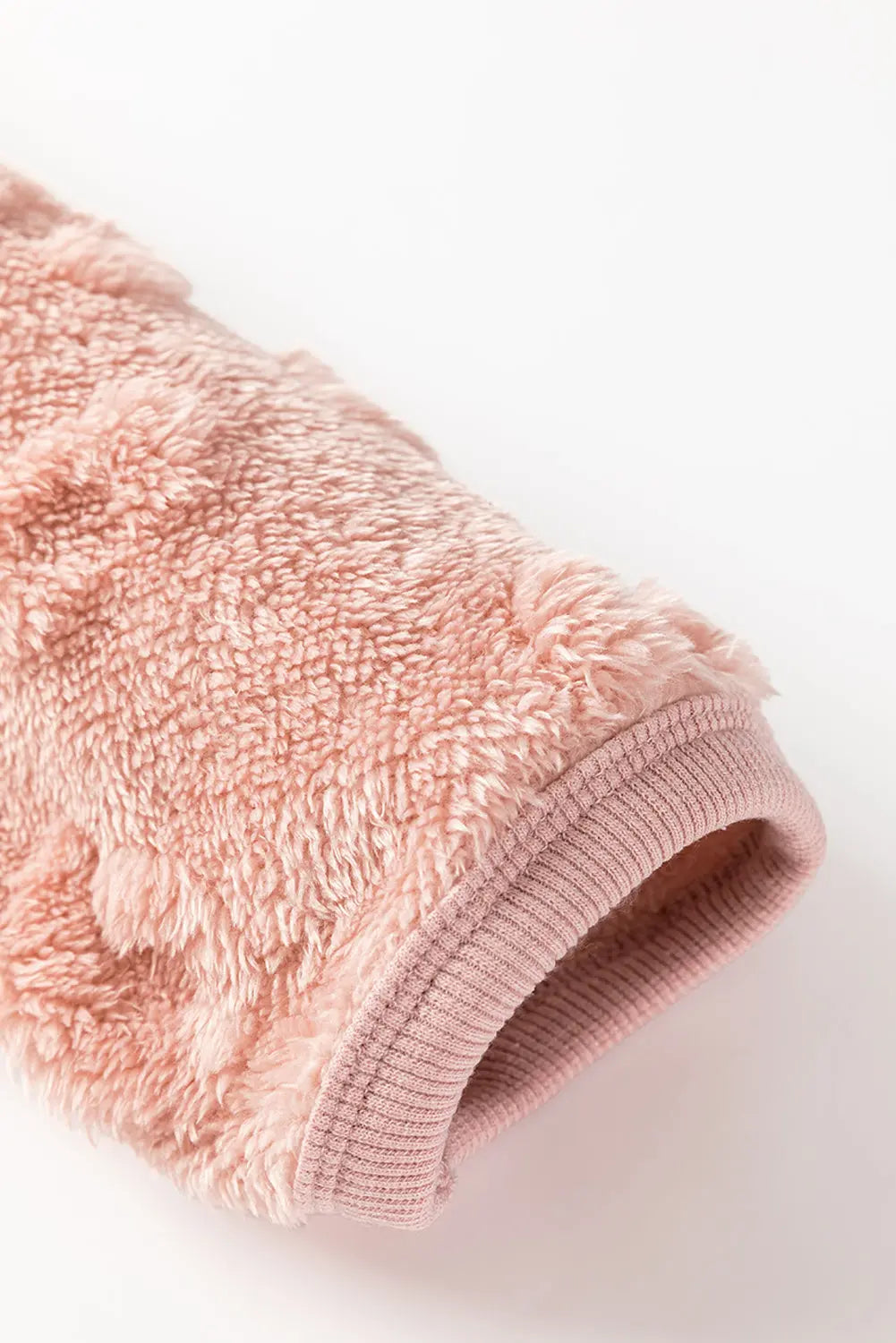 Light Pink Textured Leopard Fleece Loose Two Piece Pyjamas - eAura