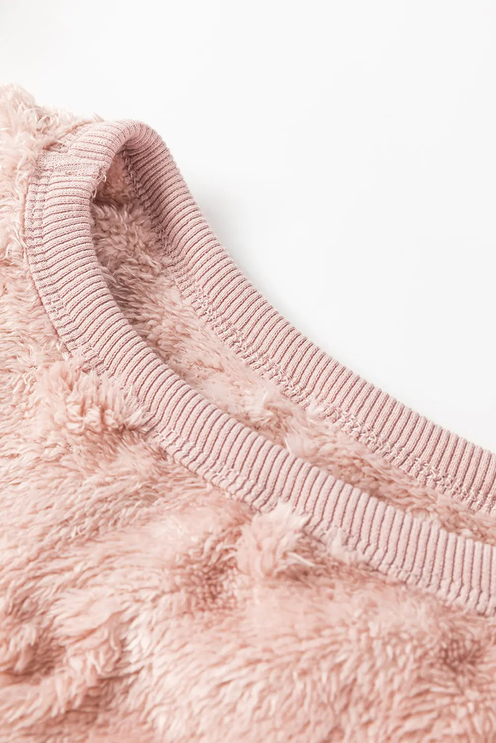 Light Pink Textured Leopard Fleece Loose Two Piece Pyjamas - eAura