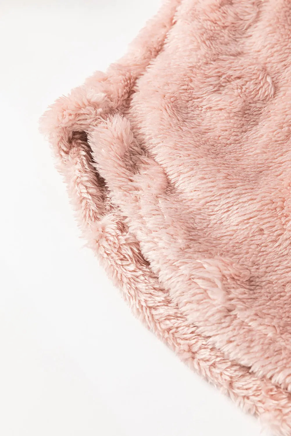 Light Pink Textured Leopard Fleece Loose Two Piece Pyjamas - eAura