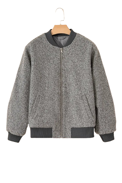 Jungle Green Teddy Collar Flap Pockets Quilted Puffer Jacket - Outerwear/Jackets