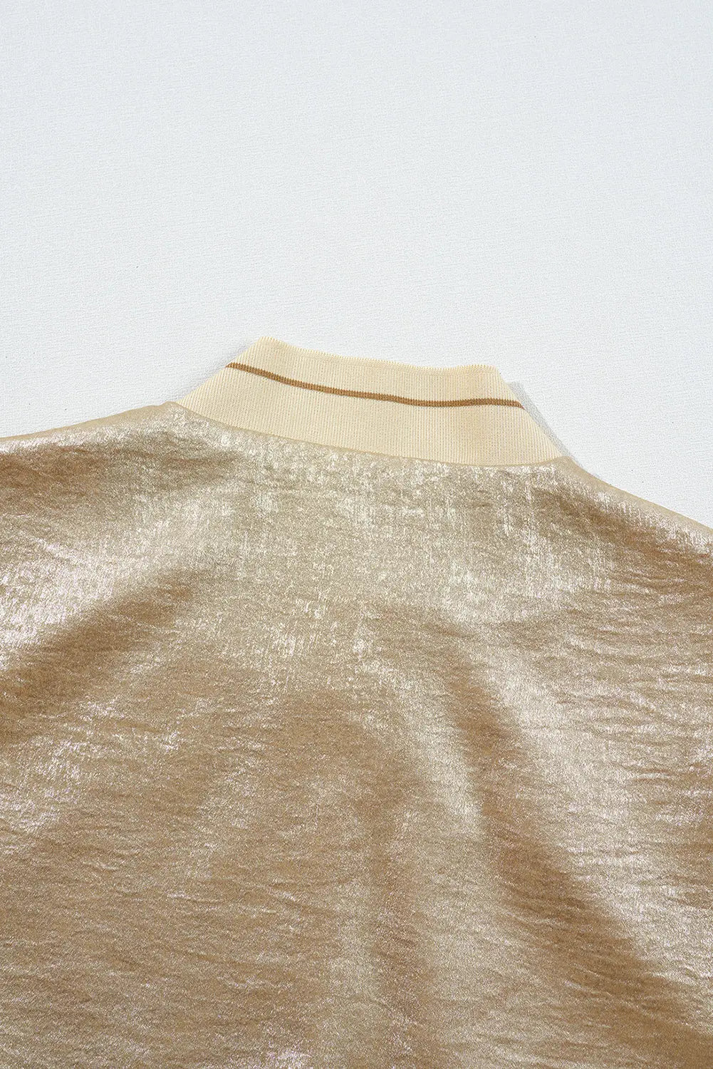 Metallic Zip up Baseball Jacket Beagle Boutique Fashion Outlet