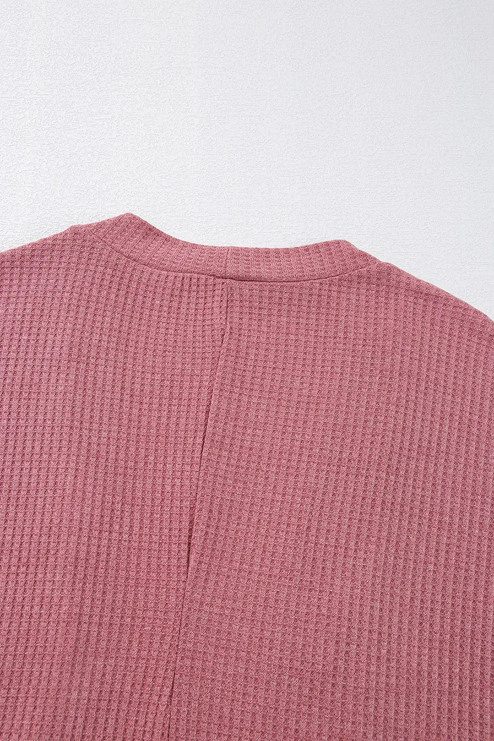 Mineral Red Solid Color Waffle Knit Cardigan with Pocket Beagle Boutique Fashion Outlet