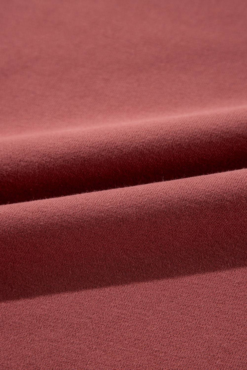 Mineral Red Two Tone Patchwork Drop Shoulder Pullover Sweatshirt - BB Fashion Outlet