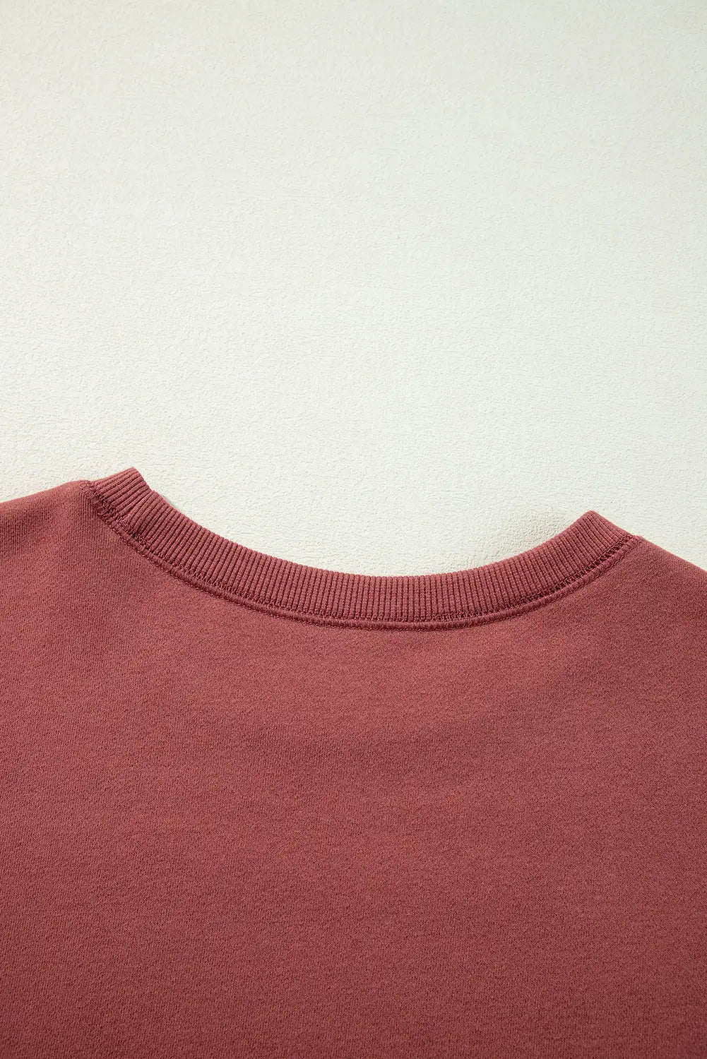 Mineral Red Two Tone Patchwork Drop Shoulder Pullover Sweatshirt - BB Fashion Outlet