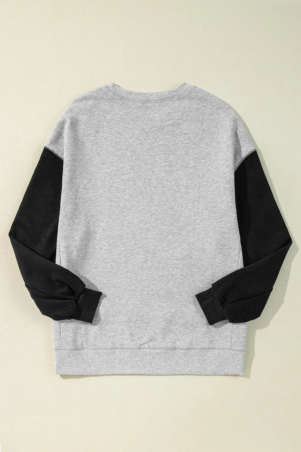 Mineral Red Two Tone Patchwork Drop Shoulder Pullover Sweatshirt - BB Fashion Outlet
