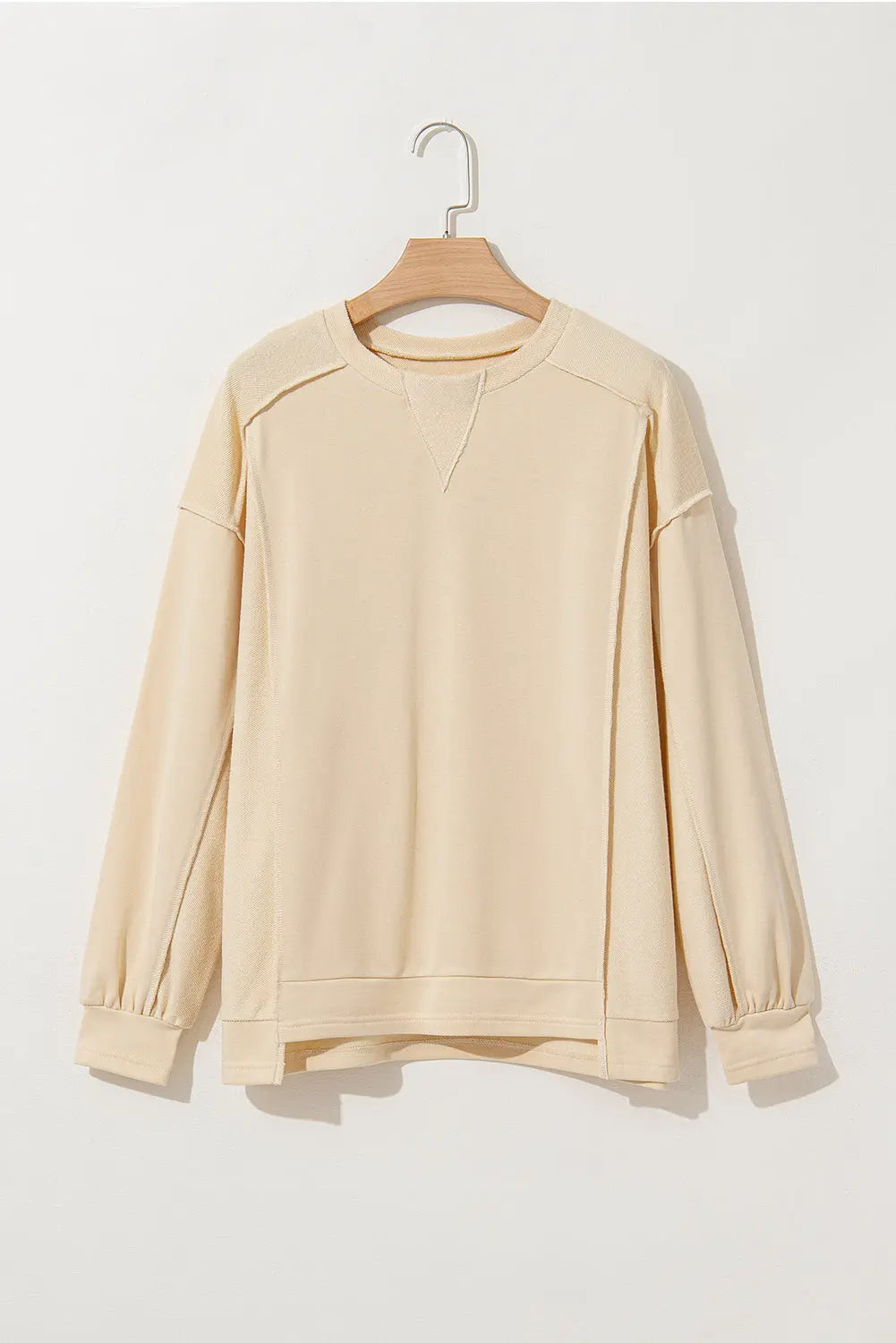 Mint Green Splicing Round Neck Pullover Sweatshirt Beagle Boutique Fashion Outlet