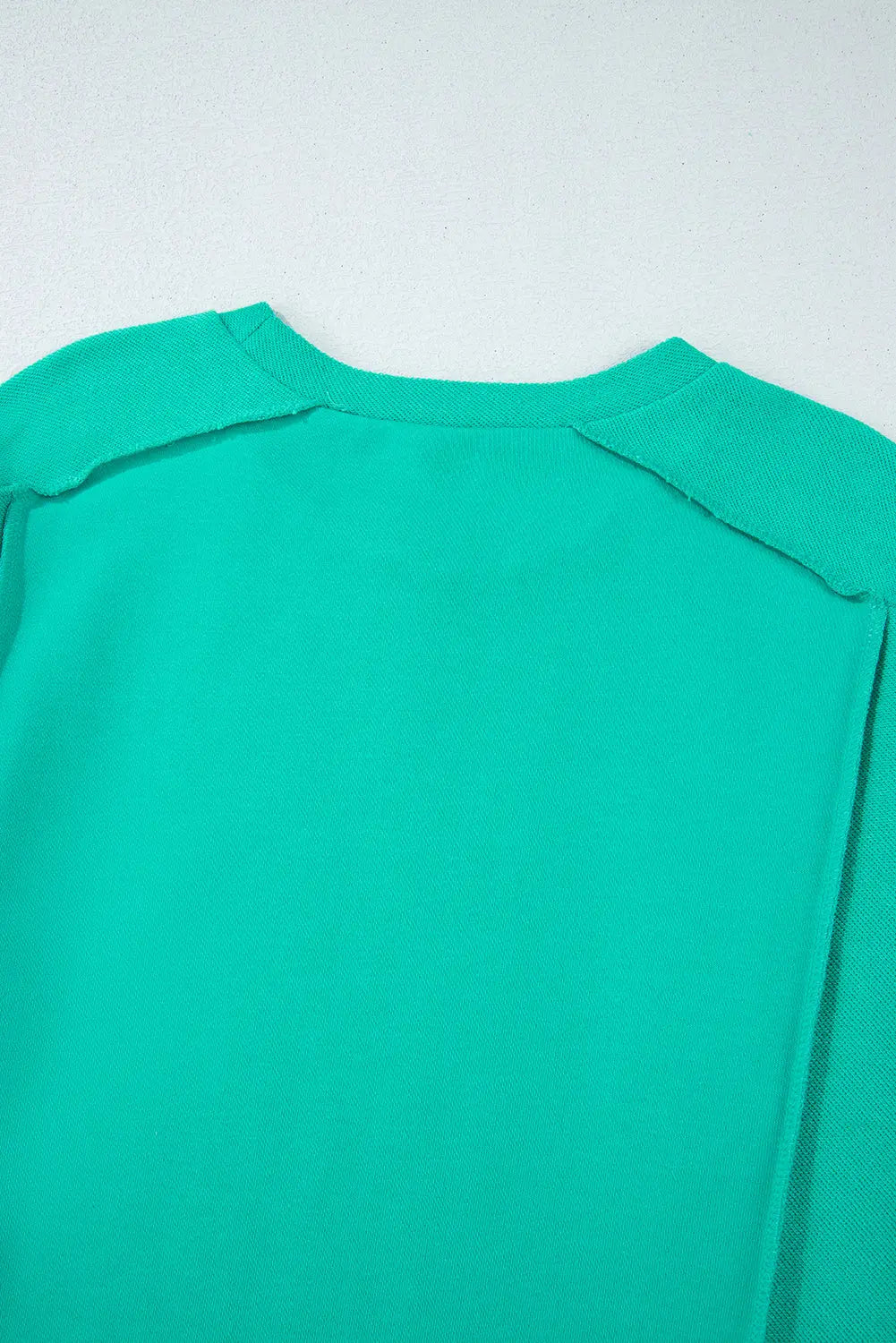 Mint Green Splicing Round Neck Pullover Sweatshirt Beagle Boutique Fashion Outlet
