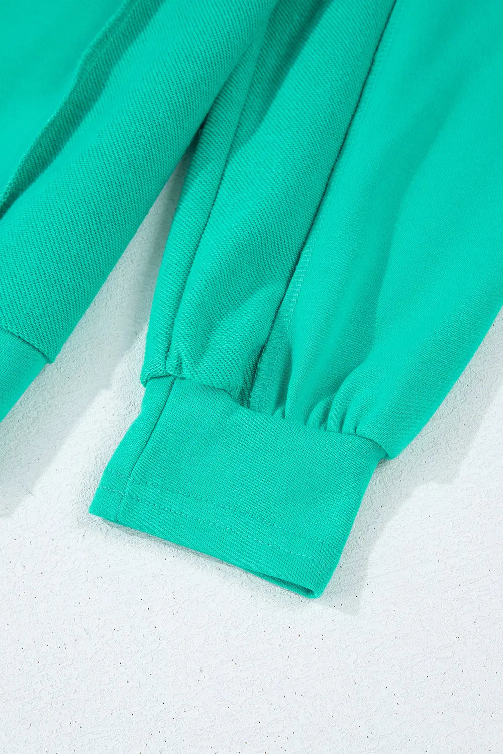 Mint Green Splicing Round Neck Pullover Sweatshirt Beagle Boutique Fashion Outlet