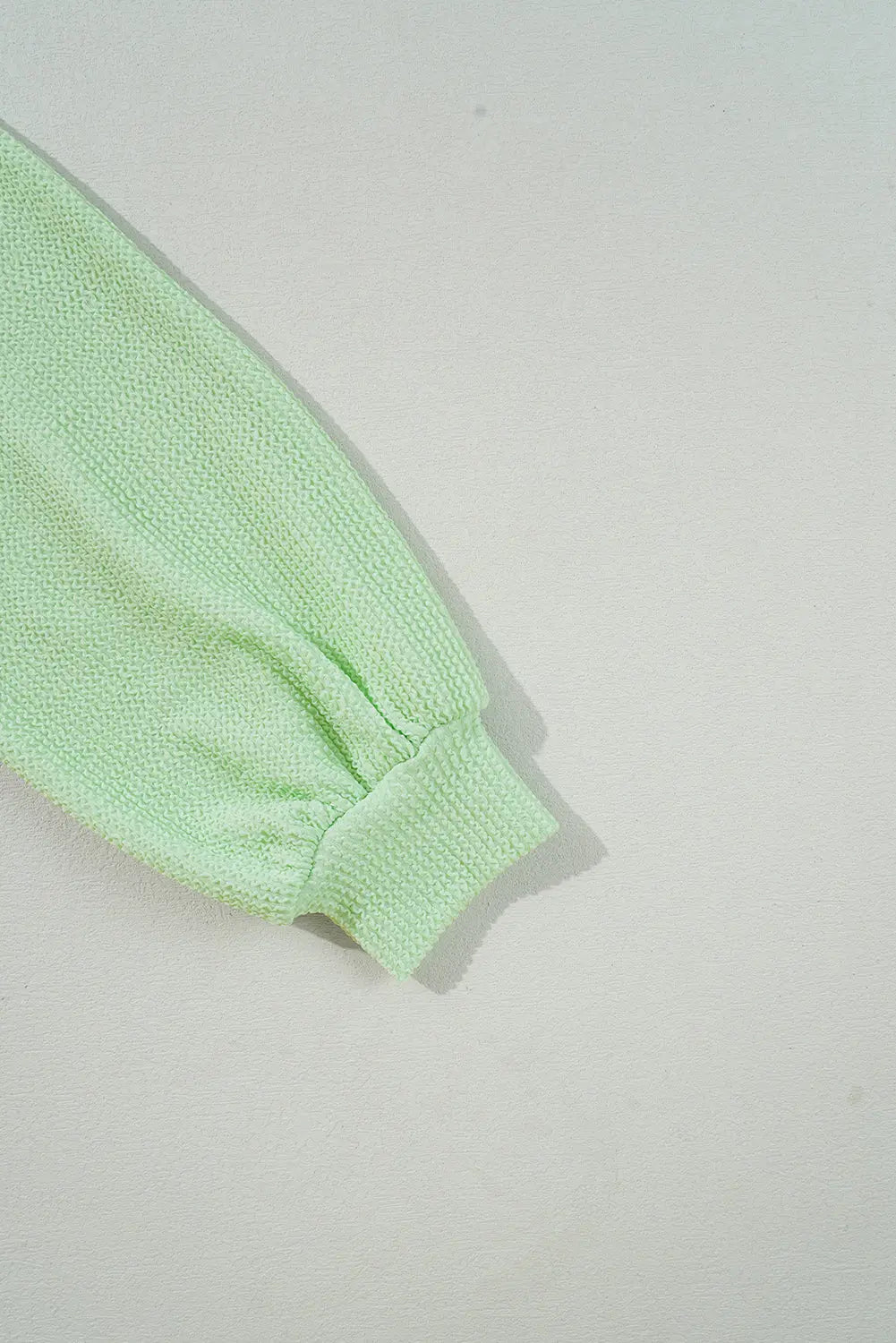 Moonlight Jade Solid Cord Ribbed Drop Shoulder Pullover Top eAura