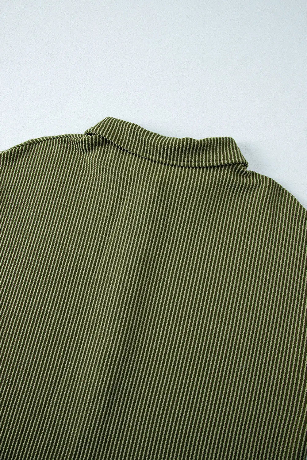 Moss Green Corduroy Buttons Placket Drop Shoulder Collared Shift Dress Beagle Boutique Fashion Outlet