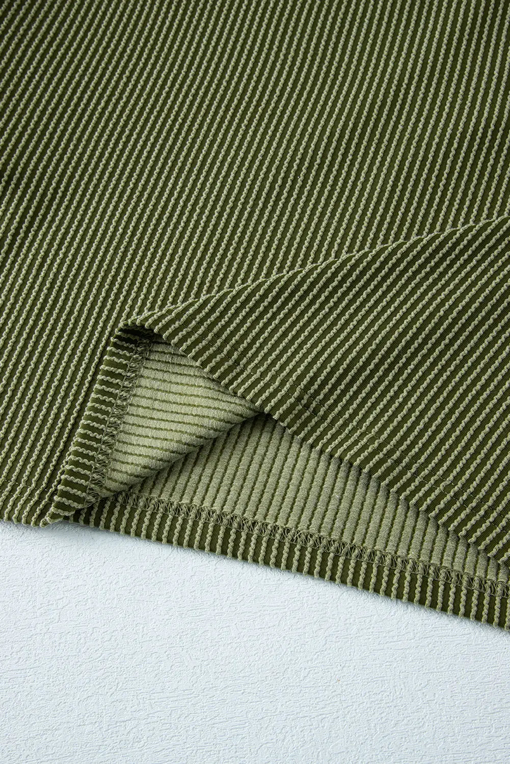Moss Green Corduroy Buttons Placket Drop Shoulder Collared Shift Dress Beagle Boutique Fashion Outlet