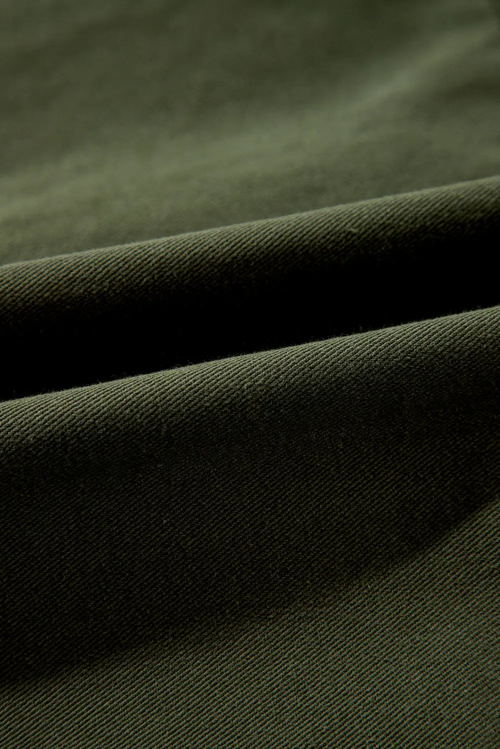 Moss Green Snap Button Zipper Tight Waist Collared Jacket - eAura